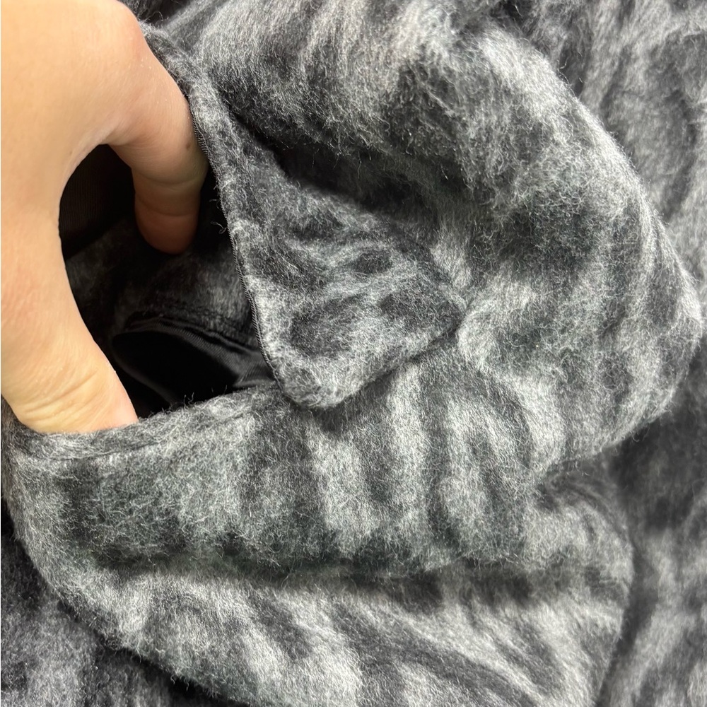 Zara WOOL BLEND PRINTED COAT Size M-L - Picture 11 of 12